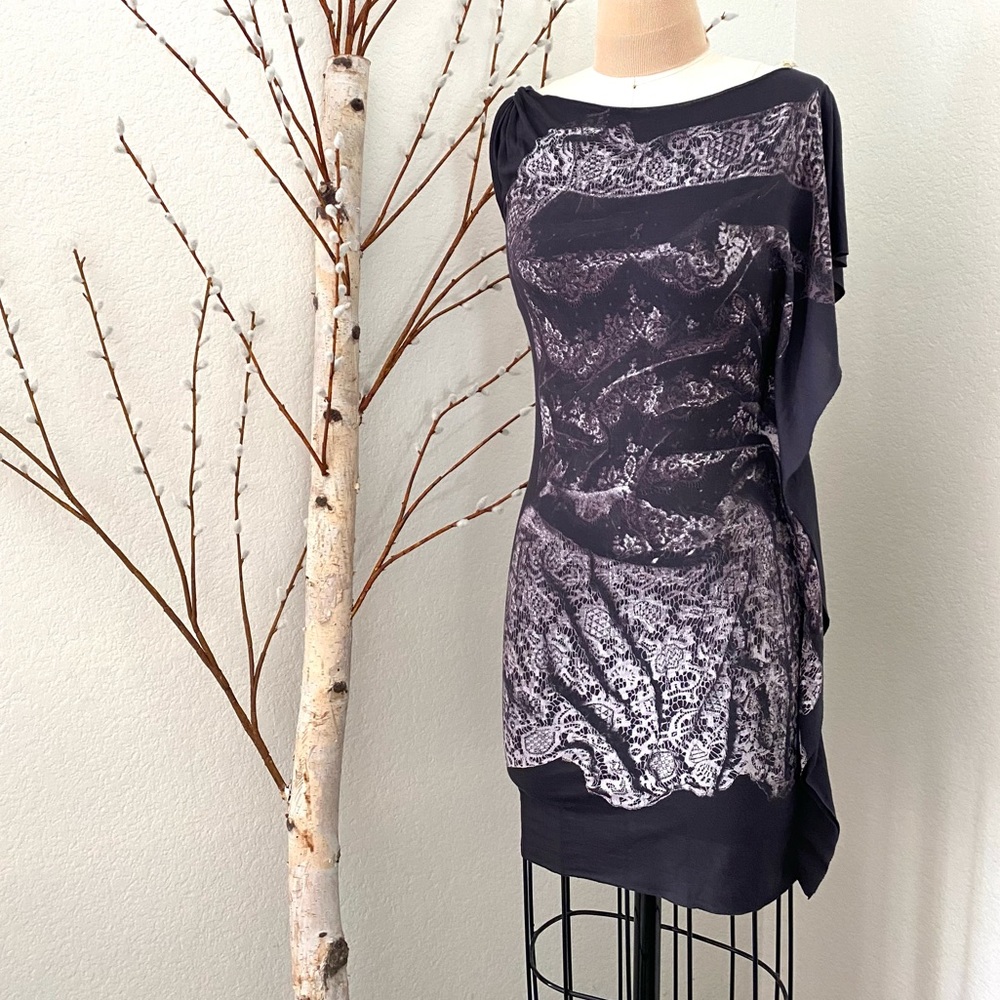 ALL SAINTS LACE PRINT DRESS TEE